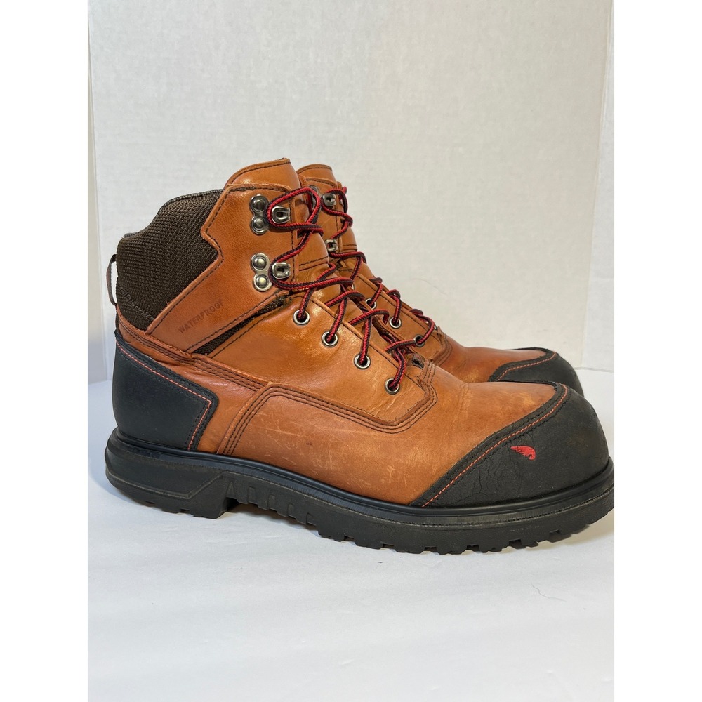 Red Wing 2403 Waterproof King Safety Toe Work Boots Brown Leather EH Rated 8